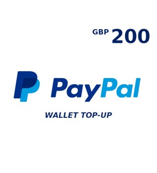 PayPal Wallet GBP 200 Top Up Key GLOBAL